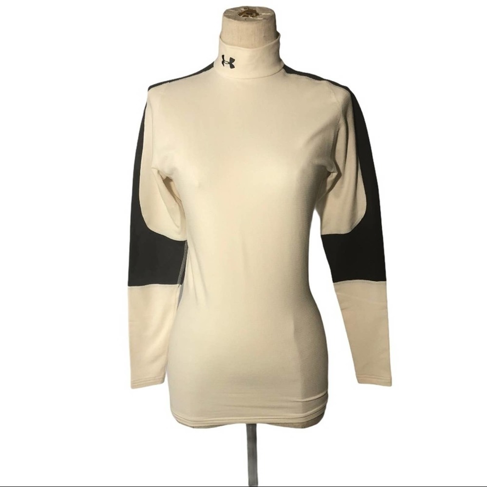 UNDER ARMOUR M  fitted long sleeve ivory mock neck